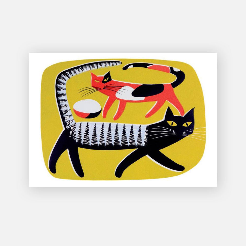 Cat Greeting Card - Two Cats - Live Wires