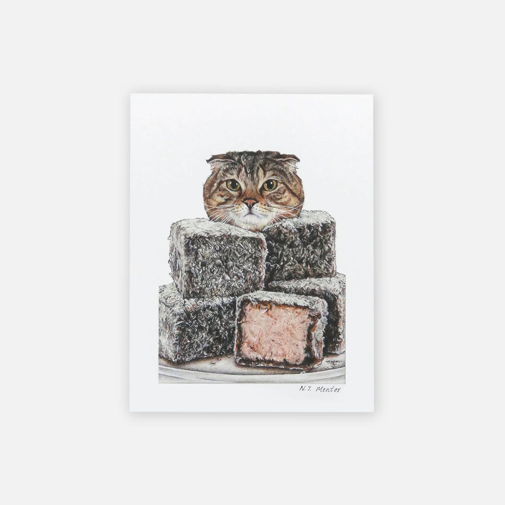 Mini Cat Art Print - Lamington Fold - Natalie Mentor