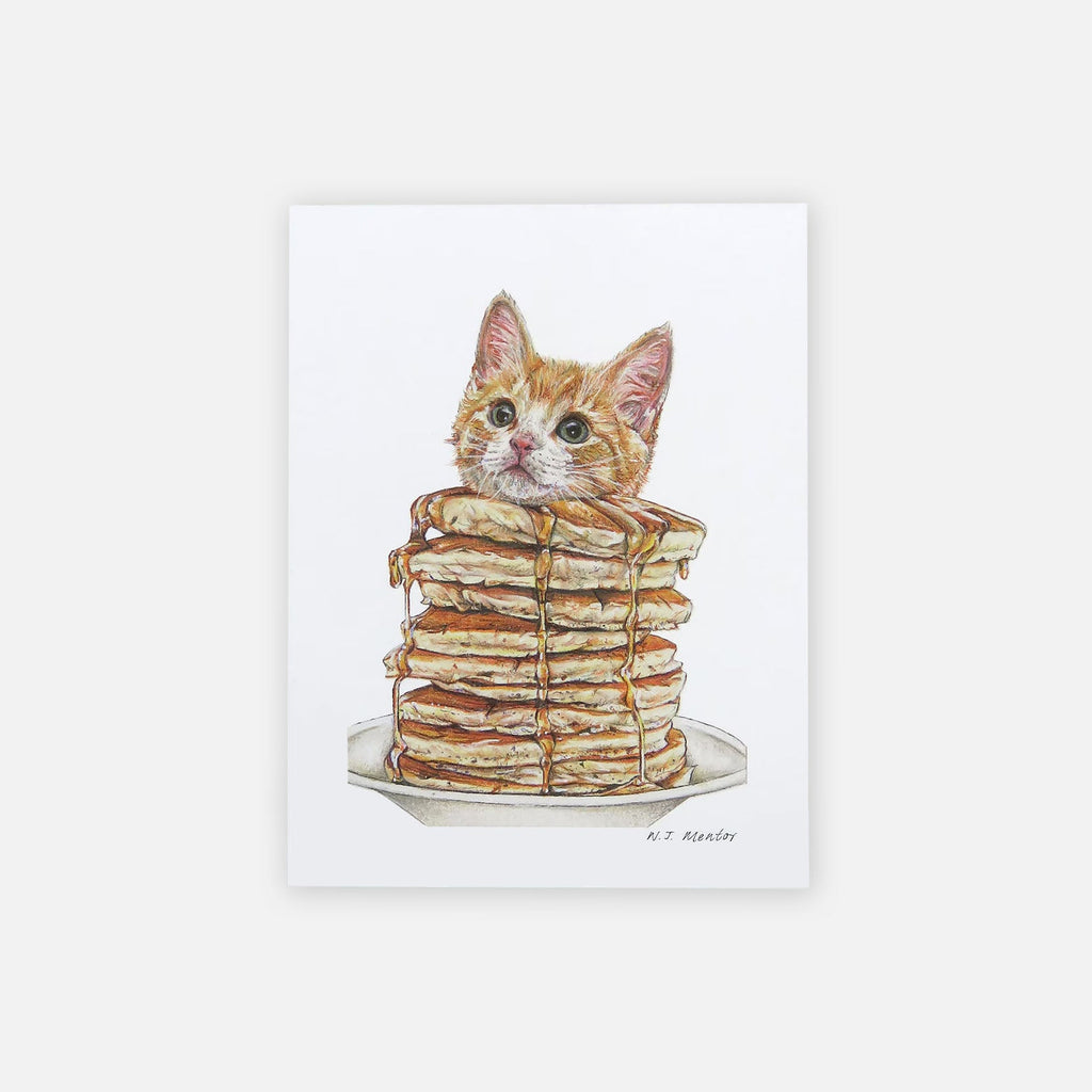 Mini Cat Art Print - Pancake Kitten - Natalie Mentor