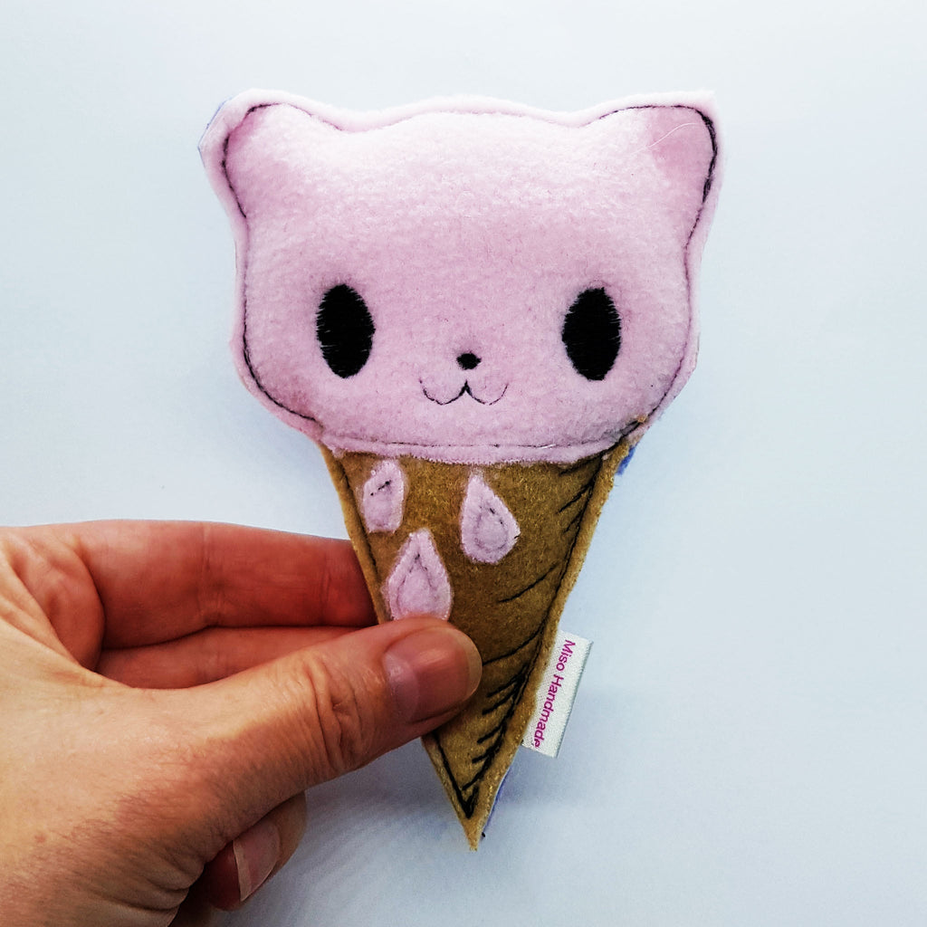 Organic Catnip Toy - Felt Kitty Cone - Miso Handmade